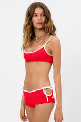 Daphne Textured Cheeky Boy Short - Flame