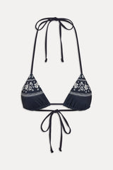 Nick Triangle Halter Bikini Top - Malibu Blue