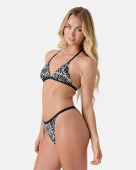 Geo Flower Fixed Triangle Bikini Top