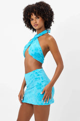 Dorothy Terry Halter Dress - Blue Isle