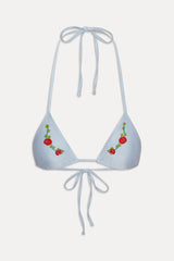 Nick Beaded Shine Bikini Top - Frosting