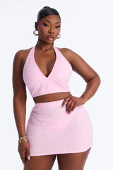 What You Know Bikini And Coverup Skirt - Light Pink