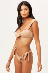 Colby Ruched Bikini Bottom - Earth