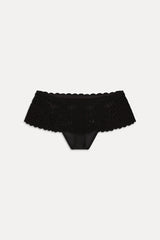 Shelly Crochet Shine Swim Skirt - Black