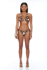 Seaside Sparkle Crochet 3 Piece Sunsuit Set - Chocolate