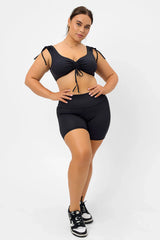 Speedy High Waist Biker Short - Black