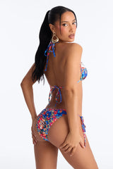 Abigail Floral Patchwork 2 Piece Bikini - Blue/combo