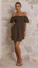 Marissa Mini Dress - Brown
