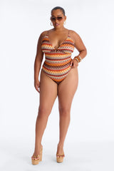 Marnie 1 Piece Swimsuit - Brown/combo