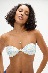 Crescent Shine Bandeau Bikini Top - Coastal Floral