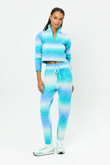 Bowie Cropped Knit Sweater - Blue Horizon