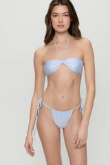 Rumi Bandeau Shine Bikini Top - Frosting