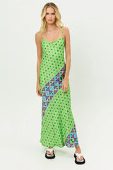 Isabel Satin Floral Dress - Versailles