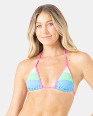 Surf City Colorblock Mini Tiki Triangle Bikini Top
