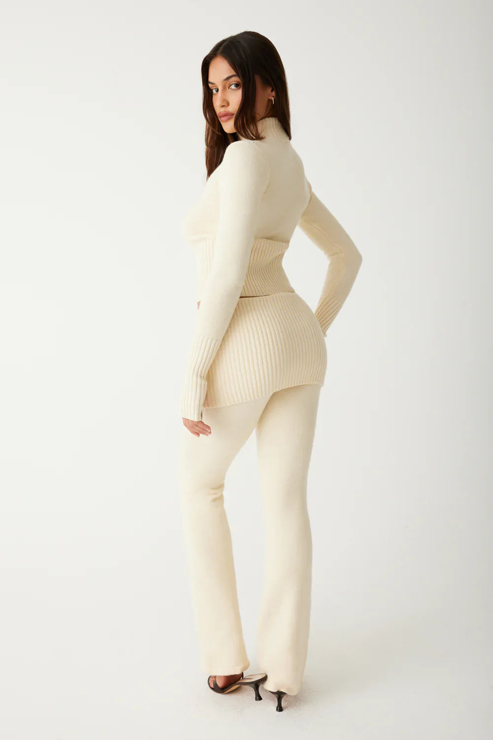 Mason Cloud Knit Flare Pant - French Vanilla