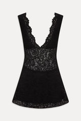 Moon Dance Lace Mini Dress - Black