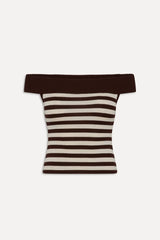 x BELLA HADID Tucker Knit Top - Cowboy Stripe