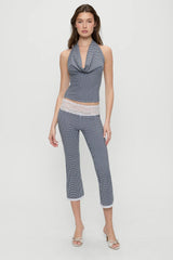 Nikki Gingham Capri Pants - Midnight Wishes