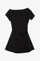Roslyn Off Shoulder Mini Dress - Black