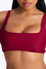 Maui Mix And Match Tank Bikini Top - Burgundy