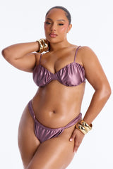 Ruby Satin Underwire 2 Piece Bikini - Purple
