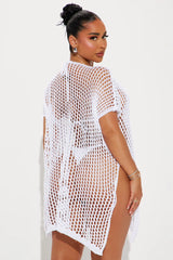 Seaside Vacation Slits Cover Up Dress - White