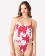 Hibiscus Hideaway Tie Side One Piece Swimsuit