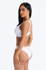 Larisa 1 Piece Cut Out Chain Swimsuit - White