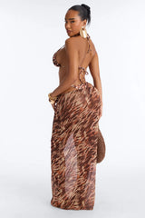 No Other Way Bikini And Sarong - Brown/combo