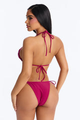 Andrea Floral 2 Piece Bikini - Wine/combo