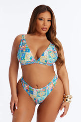 Aqua Mirage 2 Piece Triangle Bikini Set - Blue/combo