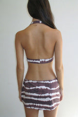 Marty Swim Skirt Tie Dye Bikini Bottom - Taro Tie Dye