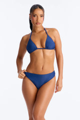 Maui Mix And Match Mid Rise Cheeky Bikini Bottom - Heather Navy