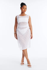 Cold Water Mesh Cover Up Dress - White