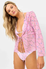 Molly Lace Up Long Sleeve Shirt - Fairytale
