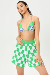 Coco Crochet Shorts - Jade Checker