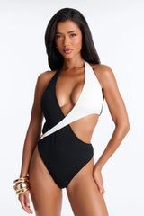 Make Up Your Mind 1 Piece Swimsuit - Black/White