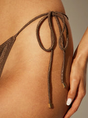 Sunseeker Bikini Bottoms in Metallic Taupe