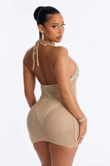 Hawaii Heat Tassel Sequin Swim Cover Up Dress - Cream