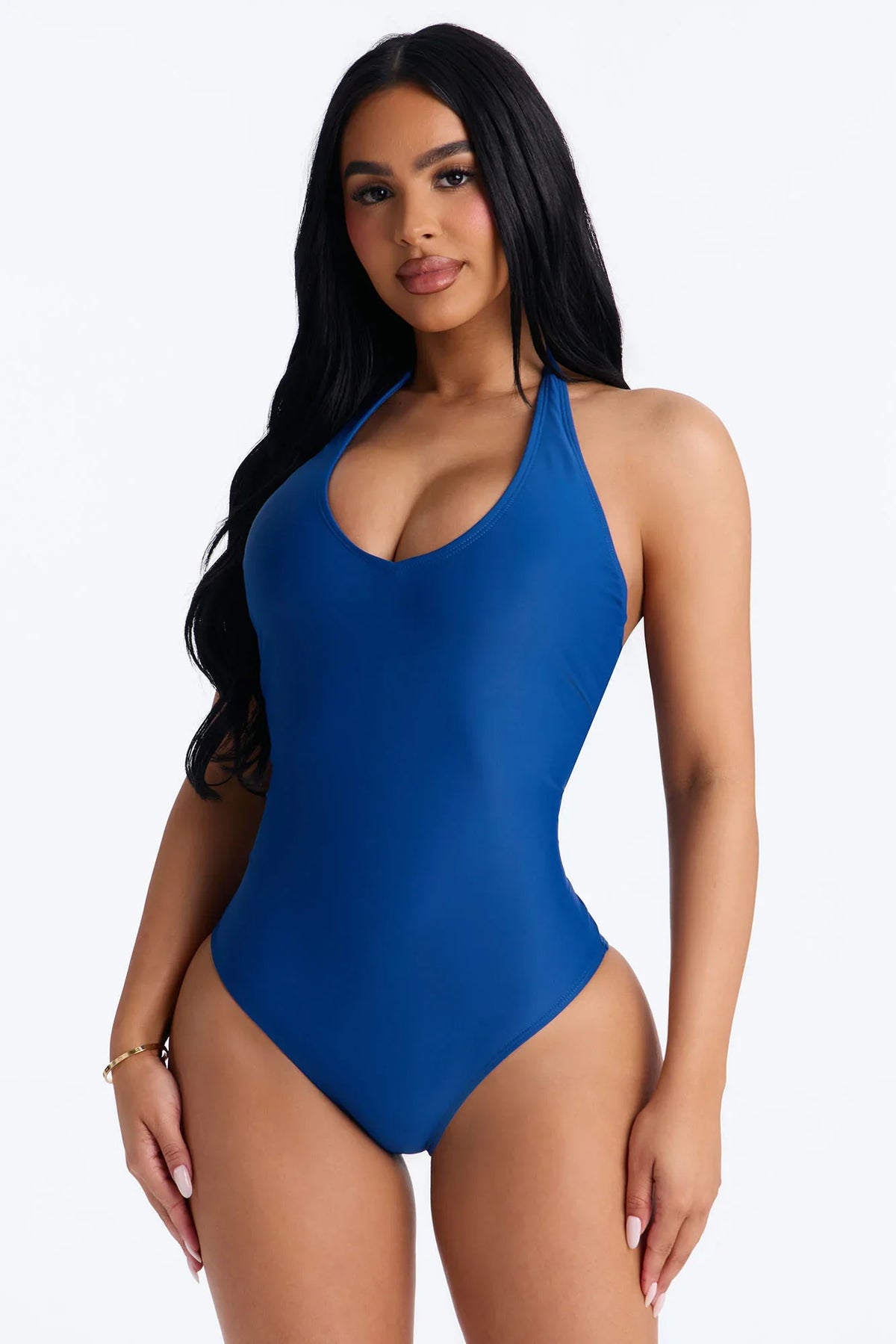 Summer Fling Scoop Neck 1 Piece Swimsuit - Indigo