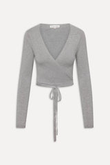 Whisper Long Sleeve Wrap Top - Mochi
