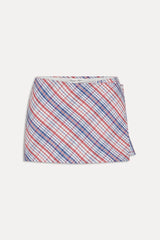 Sterling Cotton Mini Skort - Americana Plaid