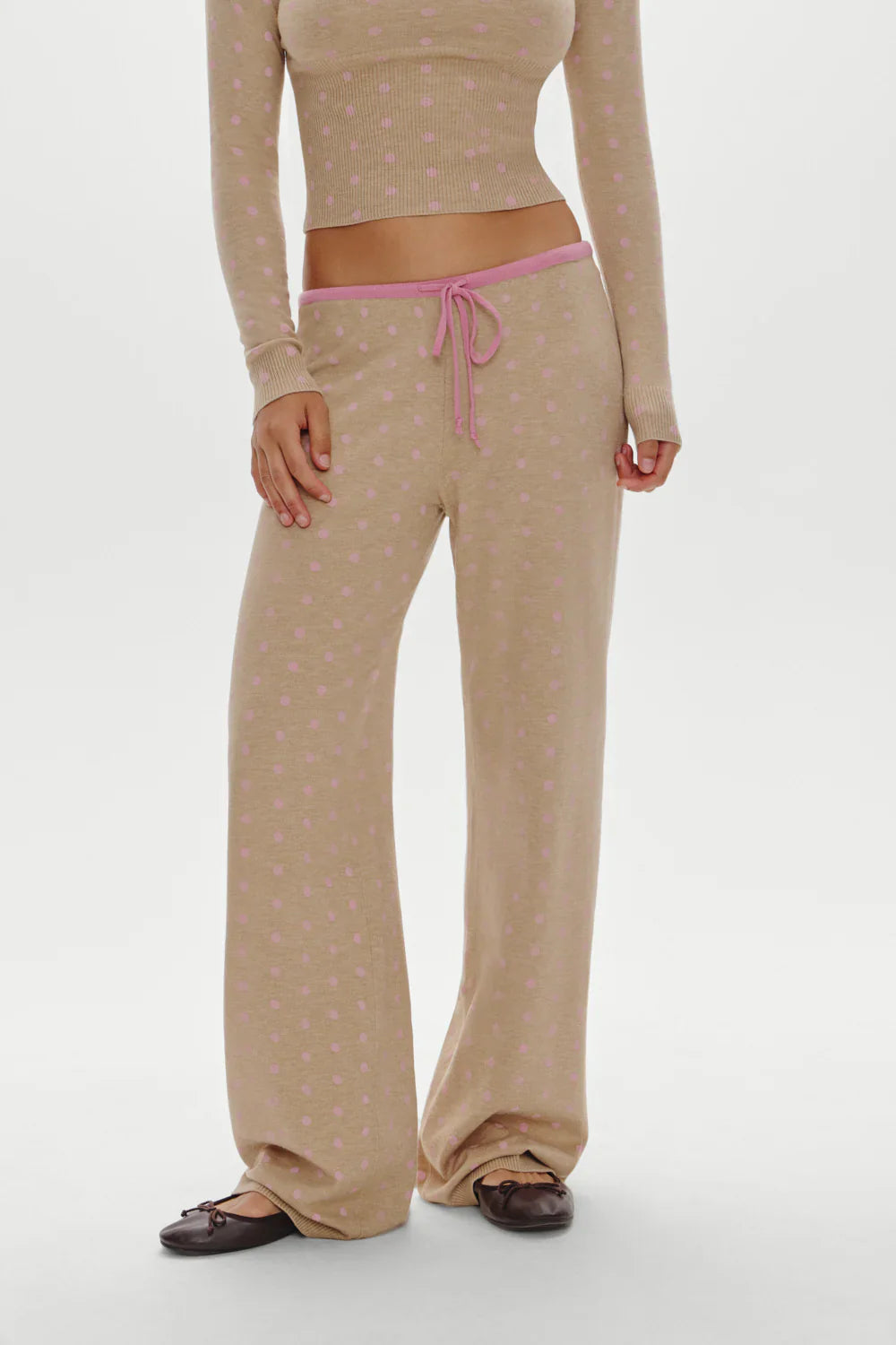 Mellow Knit Pants - Pink Ornaments