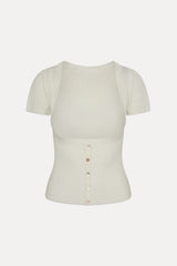 x JENNIE Sofia Knit Top - Coconut Cream