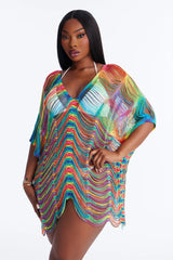 Elizabeth Crochet Cover Up Dress - Multi Color