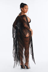 Letty Swim Cover Up Kimono - Black