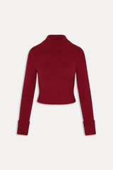 Laurel Knit Turtleneck Sweater - Rosewood
