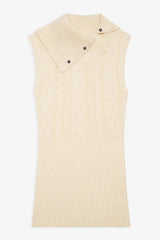 Axel Cable Cloud Knit Sleeveless Sweater - French Vanilla