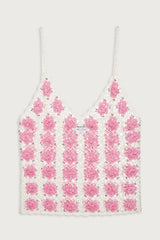 Pearl Crochet Tank - Pink Sugar