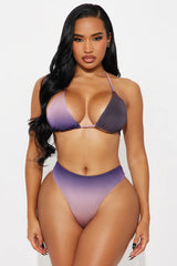 Summers In Tulum Mesh 3 Piece Sunsuit Set - Purple